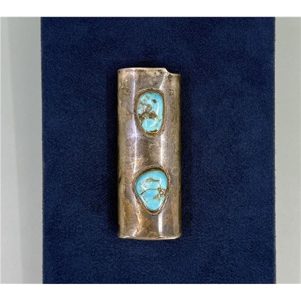 Navajo Sterling Silver Turquoise Lighter Case