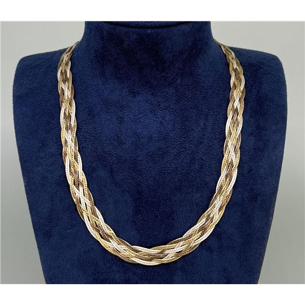 Sterling Silver Tri Color Snake Chain Necklace