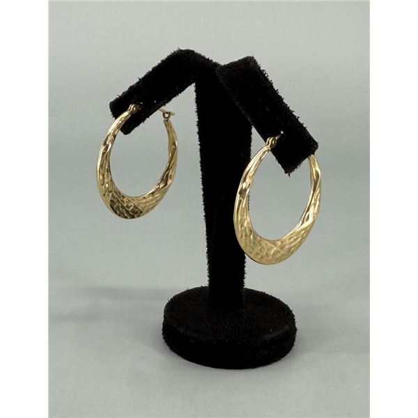 14K Gold Twisted Hoop Earrings