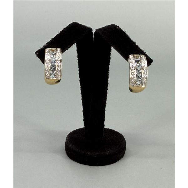 14K Gold Aquamarine Earrings