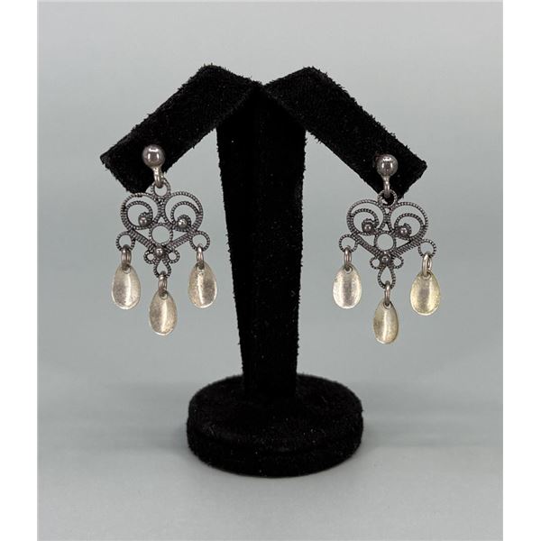 Sterling Silver Norwegian Solje Earrings