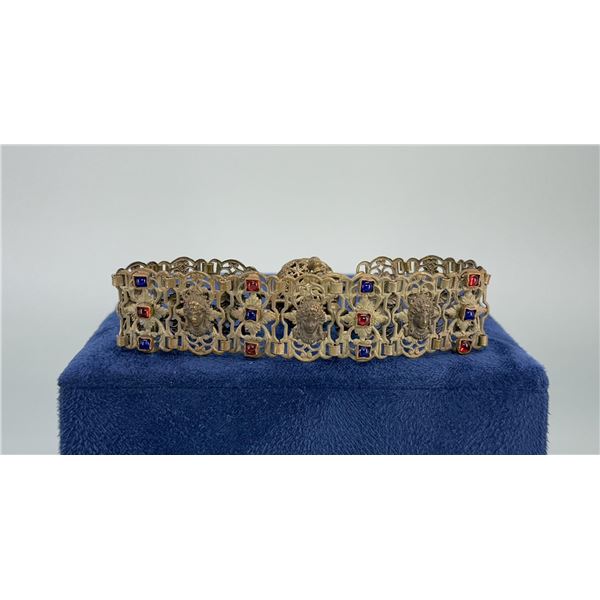 Victorian Glass Filigree Panel Bracelet