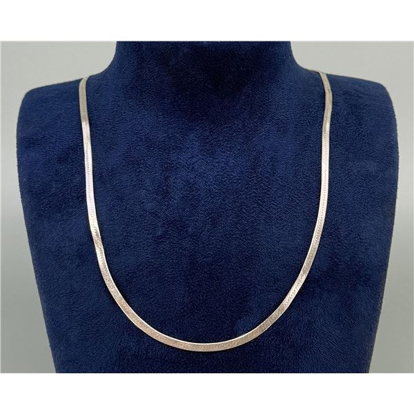 Sterling Silver Herringbone Necklace