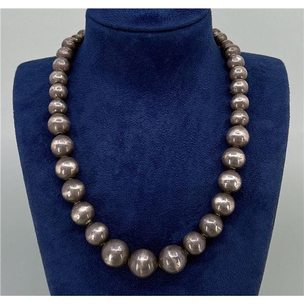 Taxco Mexico Sterling Silver Ball Bead Necklace