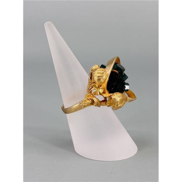 14k Gold Chatham Emerald Leprechaun Ring