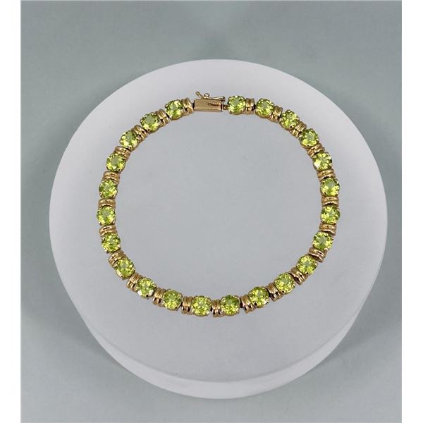 14k Gold Peridot Tennis Bracelet