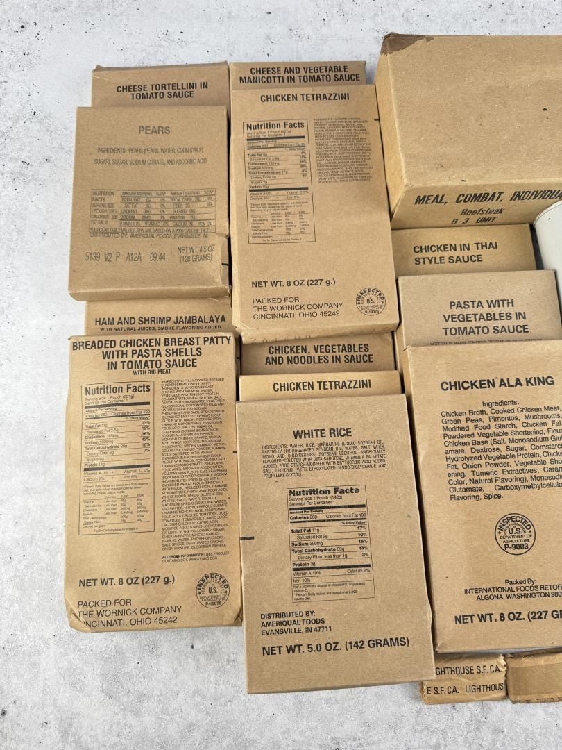 Mre Ration Cost Collection of US Army MRE Rations