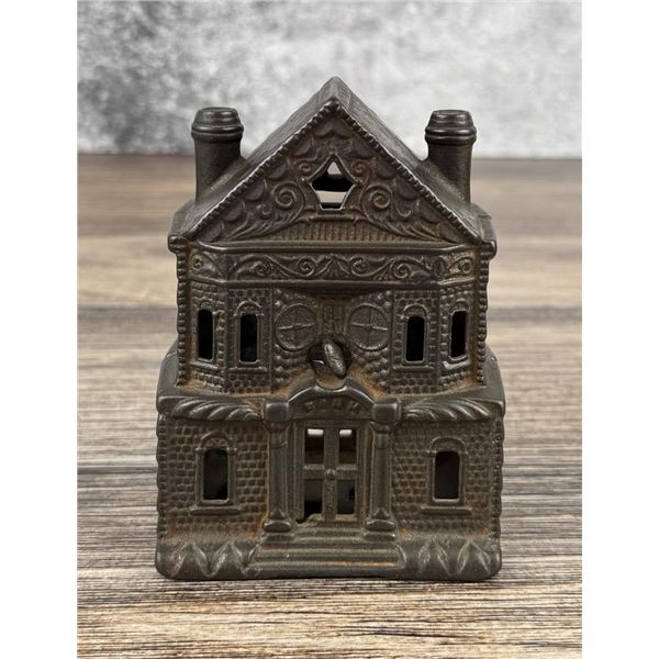 J&E Stevens Victorian House Cast Iron Bank