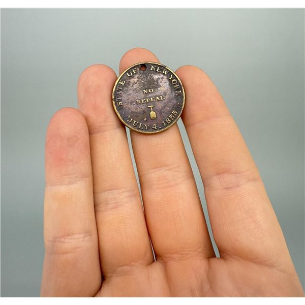1855 Temperance State of New York No Repeal Token