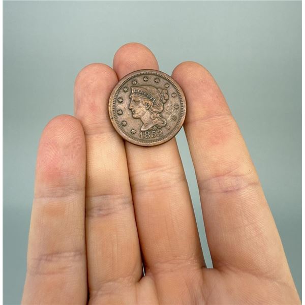 1853 Braided Hair Large Cent