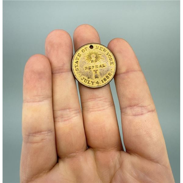 1855 Temperance State of New York No Repeal Token