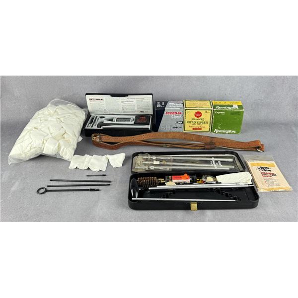 Grouping of 12 ga Shells and Cleaning Kit