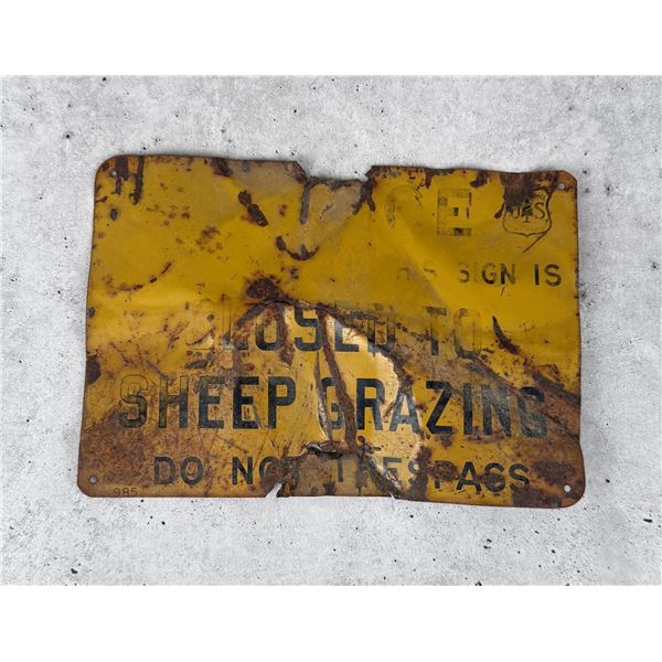 Montana USFS US Forest Service Closed Grazing Sign