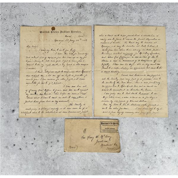 Indian Territory Agent Dew Moore Wisdom Letter