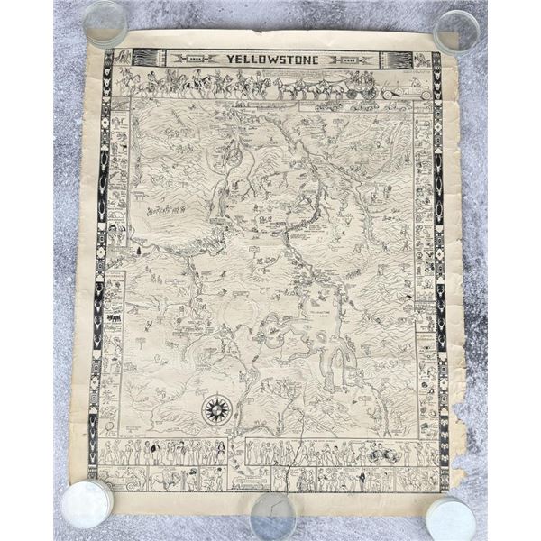1935 Jo Mora Yellowstone Pictoral Map