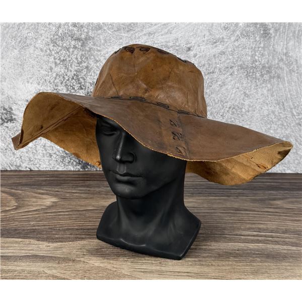 1960s Leather Boho Hippy Hat