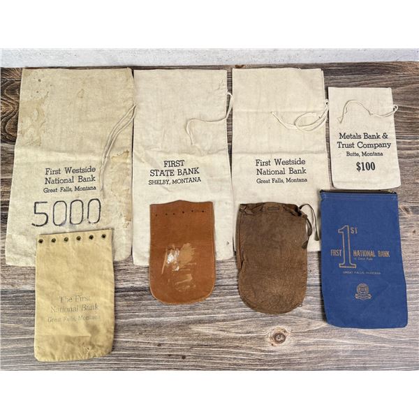 Collection of Antique Montana Bank Bags