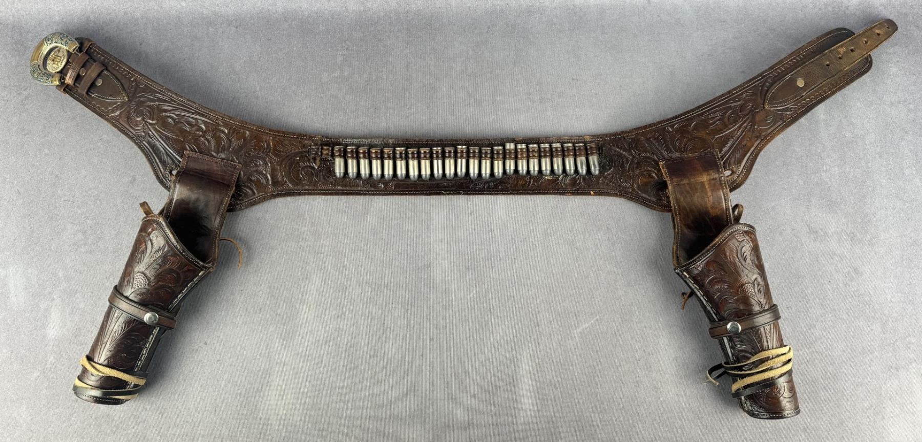 Fancy Leather Cowboy Gunfighter Gun Belt Rig