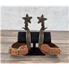 Image 2 : Carl Hall Silver Overlay Lady Leg Cowboy Spurs