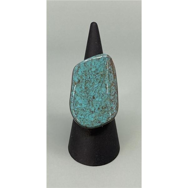 Large Navajo Sterling Silver Turquoise Ring