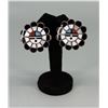 Image 1 : Zuni Inlaid Sunface Sterling Silver Earrings