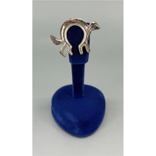 Navajo Sterling Silver Tufa Cast Weasel Brooch