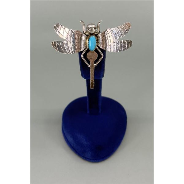 Louise Yazzie Navajo Sterling Dragonfly Brooch