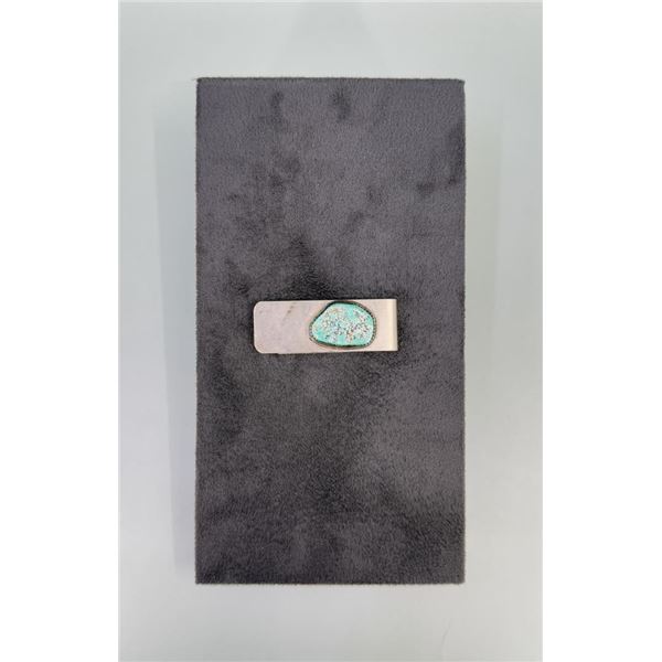 Navajo Sterling Silver Turquoise Money Clip