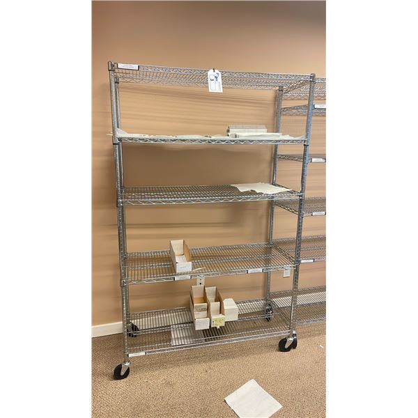 5 TIER 48"W X 18"D X 76"H CHROME MOBILE METRO STYLE RACKING SYSTEM
