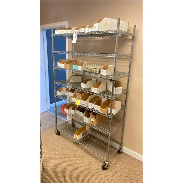 7 TIER 48"W X 18"D X 76"H CHROME MOBILE METRO STYLE RACKING SYSTEM