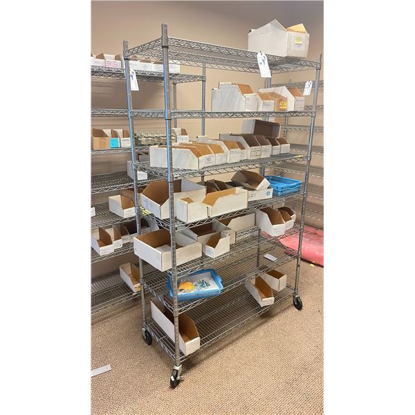 7 TIER 48"W X 18"D X 76"H CHROME MOBILE METRO STYLE RACKING SYSTEM