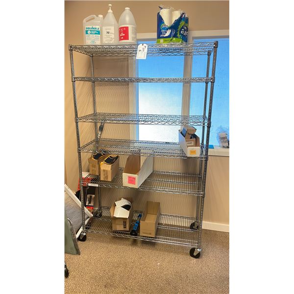 6 TIER 48"W X 18"D X 76"H CHROME MOBILE METRO STYLE RACKING SYSTEM
