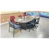 Image 1 : CONTENTS OF BOARD ROOM INCLUDING BLACK 94" BOARDROOM TABLE, 3 CLIENT CHAIRS AND 2 MESH BACK OFFICE
