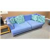 Image 2 : CONTENTS OF LOUNGE CORNER INCLUDING 2 BLUE 2 SEAT SOFAS, FRAMED ART WORK END TABLE AND COFFEE MAKER