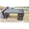Image 2 : 3 DRAWER L SHAPE OFFICE DESK, DARK WOOD 2 DRAWER OFFICE DESK MULTIPLE SECTION SHELFING UNIT, SMALL