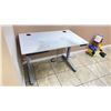 Image 1 : WHITE ADJUSTABLE  ROLLING  TABLE WITH ELECTRICAL APPLICATIONS