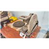 Image 1 : PORTER-CABLE ELECTRIC INDUSTRIAL CHOP SAW WITH VARIOUS WOOD & METAL CUTTING SAW BLADES
