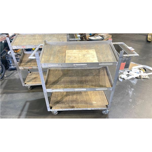 ALUMINUM 47 W X 18 D X 41 1/2 H INDUSTRIAL 3 TIER MOBILE PRODUCT CART