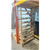 Image 1 : METAL 10 SHELF 36"W X 13" D  X 78" H ADJUSTABLE PARTS RACK UNIT WITH ASSORTED SOFTJAW TOOLING