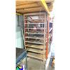 Image 1 : METAL 10 SHELF 36"W X 13" D  X 78" H ADJUSTABLE PARTS RACK UNIT WITH ASSORTED SOFTJAW TOOLING