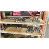Image 2 : METAL 10 SHELF 36"W X 13" D  X 78" H ADJUSTABLE PARTS RACK UNIT WITH ASSORTED SOFTJAW TOOLING