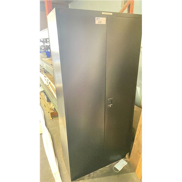 BLACK METAL 36W X 16"D 73"H 2 DOOR STORAGE CABINET