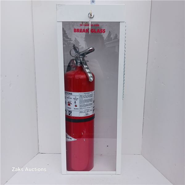 Wall Mount Fire Extinguisher Cabinet - Breakable, (6" x 10" x 26") With Extinguisher
