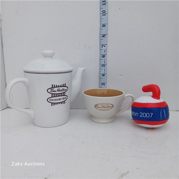 Tim Hortons Always Fresh Classic Logo Tea Pot, Cup