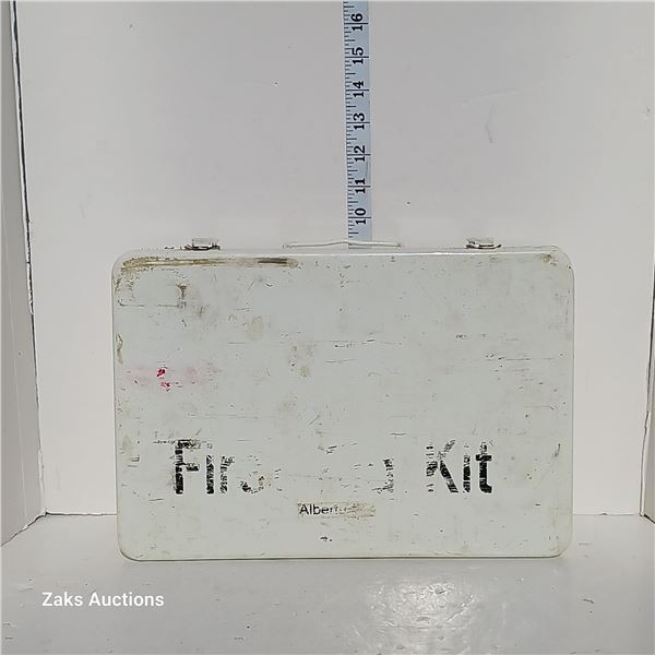 Vintage Rustic First Aid Kit White Metal Box