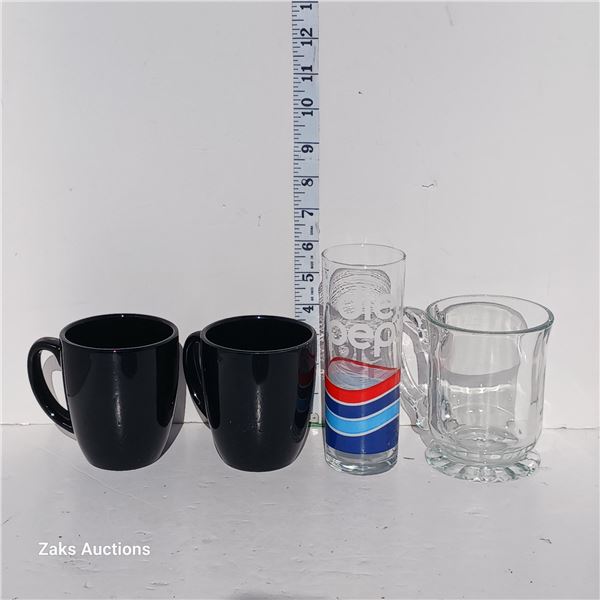 Vintage 1980's Diet Pepsi, Clear Starbucks Mug +