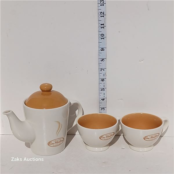 Vintage Beige Tim Hortons, Two Cup & Teapot