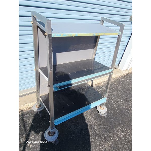3 Tier Metal Rolling Cart - Rolls VERY Smoothly!