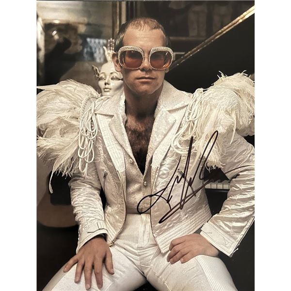 Elton John signed photo
