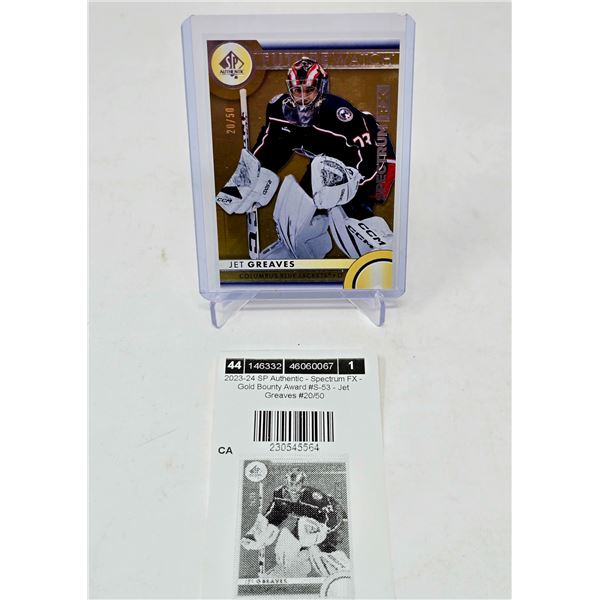 Jet Greaves Spectrum FX Gold Bounty Award #20/50 SP Authentic